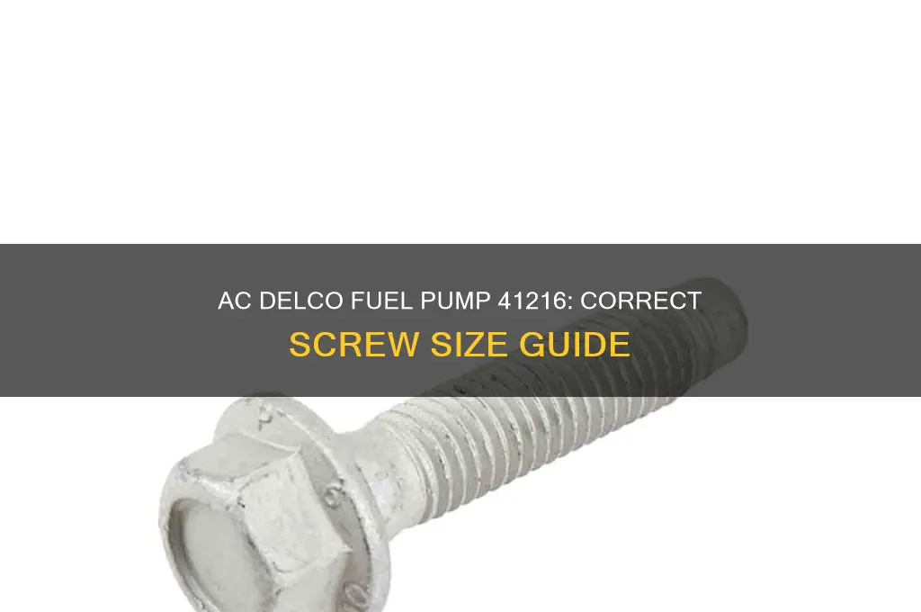 what size fitting screws into ac delco fuel pump 41216