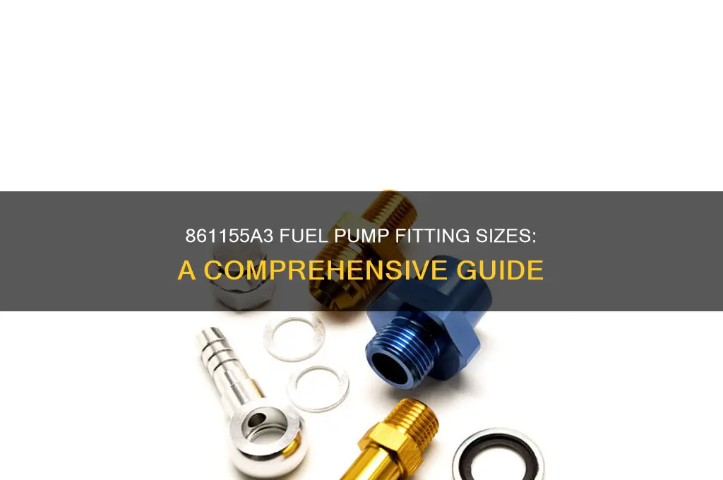 what size fittings on a 861155a3 fuel pump