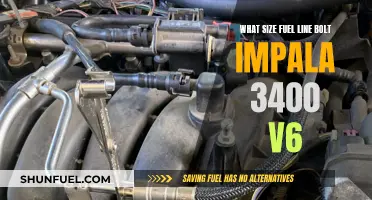 Fuel Line Bolt Sizing for Impala 3400 V6 Engines