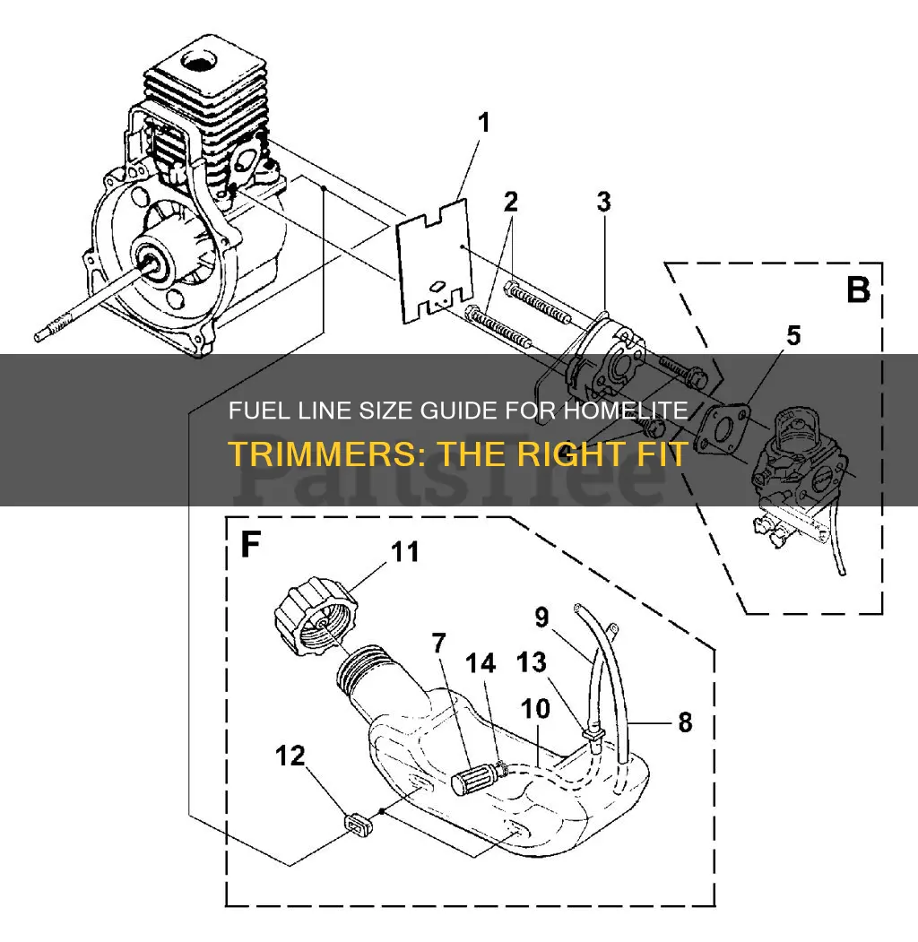 what size fuel line for homelite trimmer