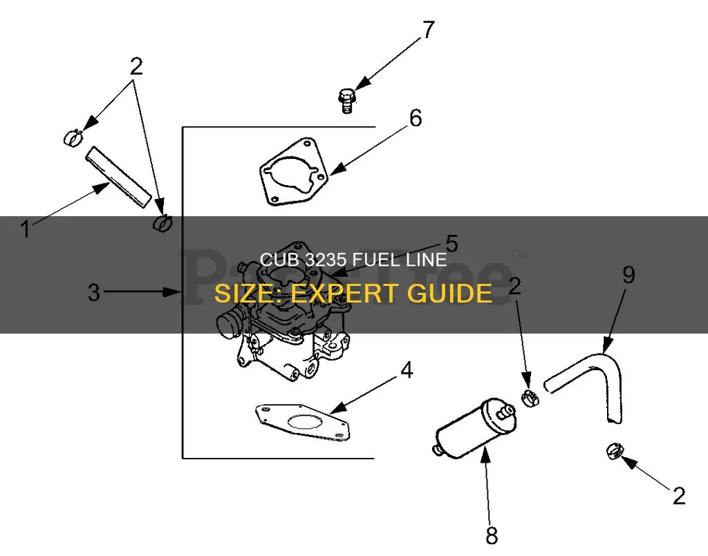 what size fuel line on a 3235 cub