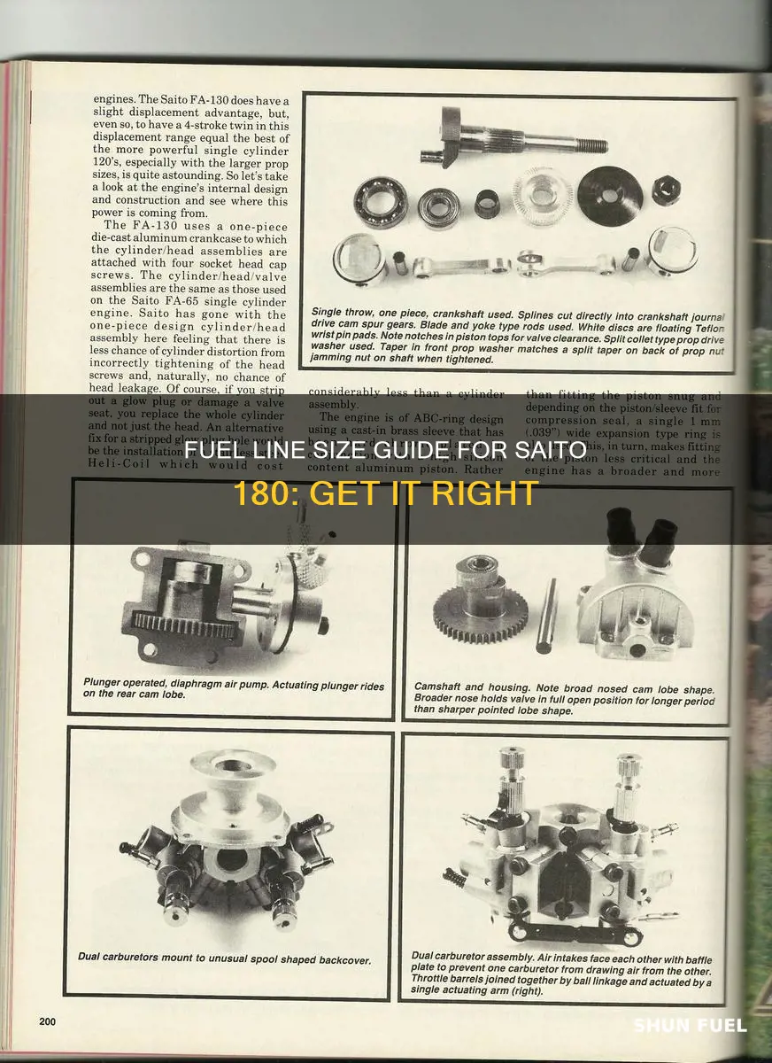 what size fuel line saito 180