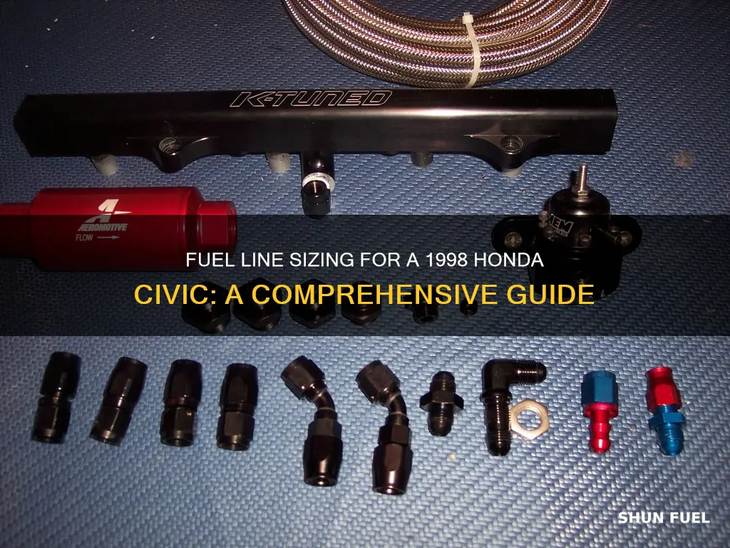 what size fuel lines are on a honda civic 1998