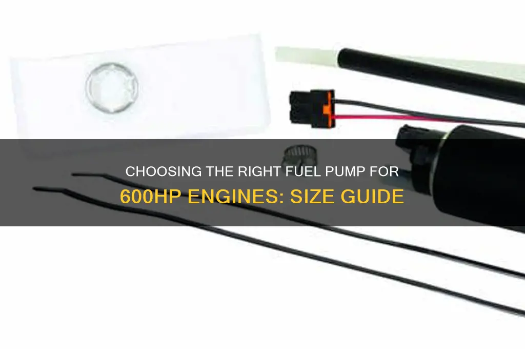 what size fuel pump for 600hp