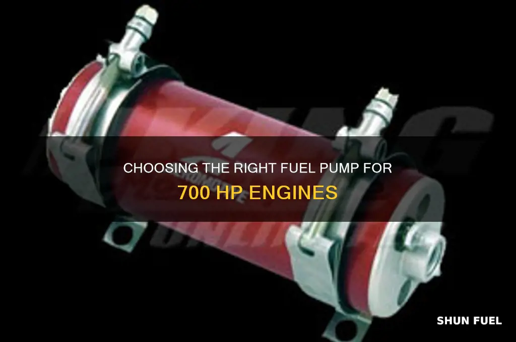what size fuel pump for 700 hp