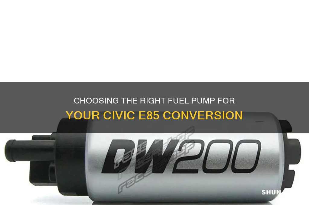 what size fuel pump for civic e85