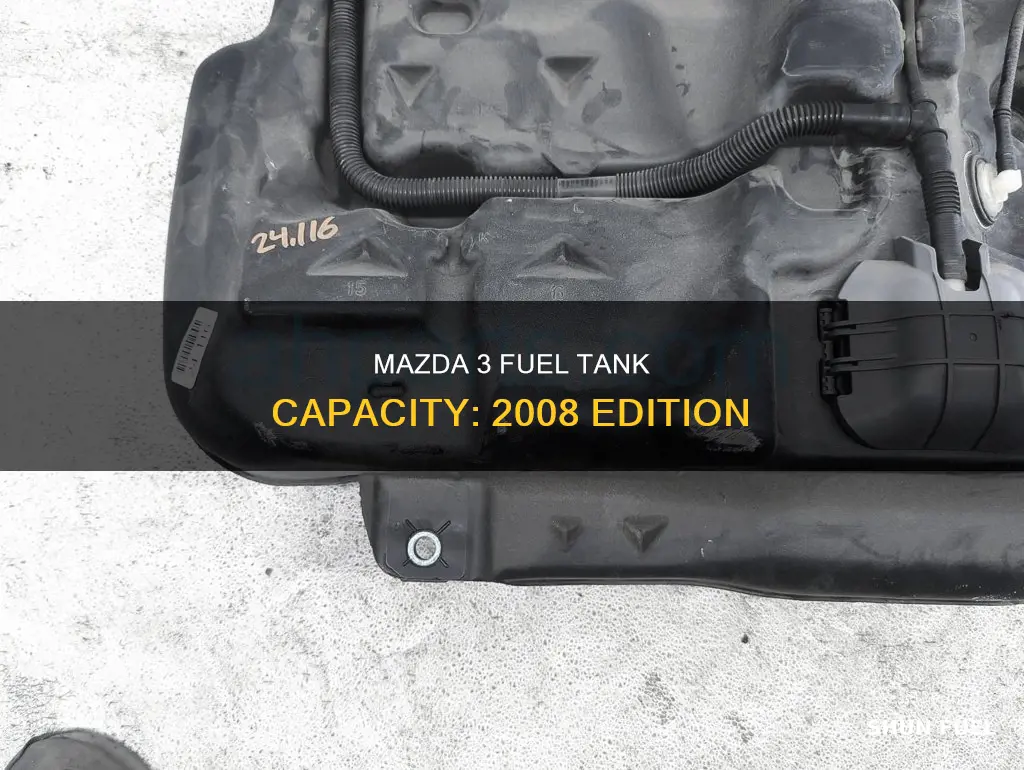 what size fuel tank does a 2008 mazda 3 have