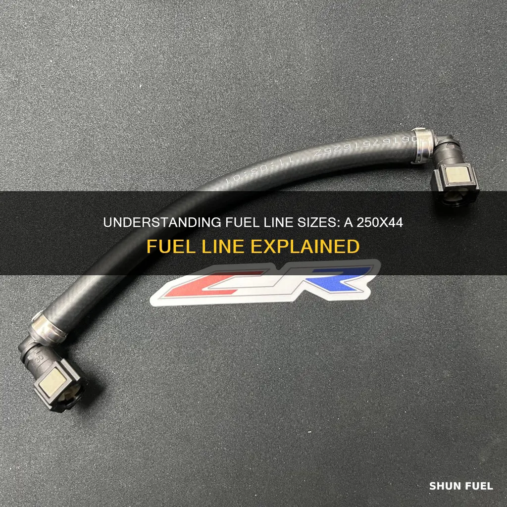 what size is a 250x44 fuel line