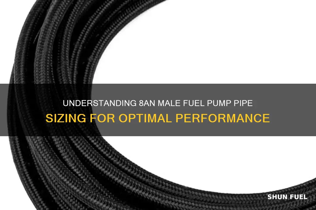 what size is a 8an male fuel pump pipe
