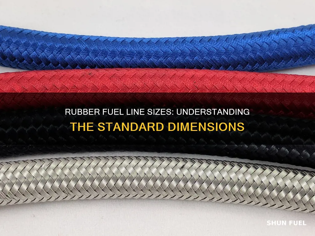 what sizes do rubber fuel line come in