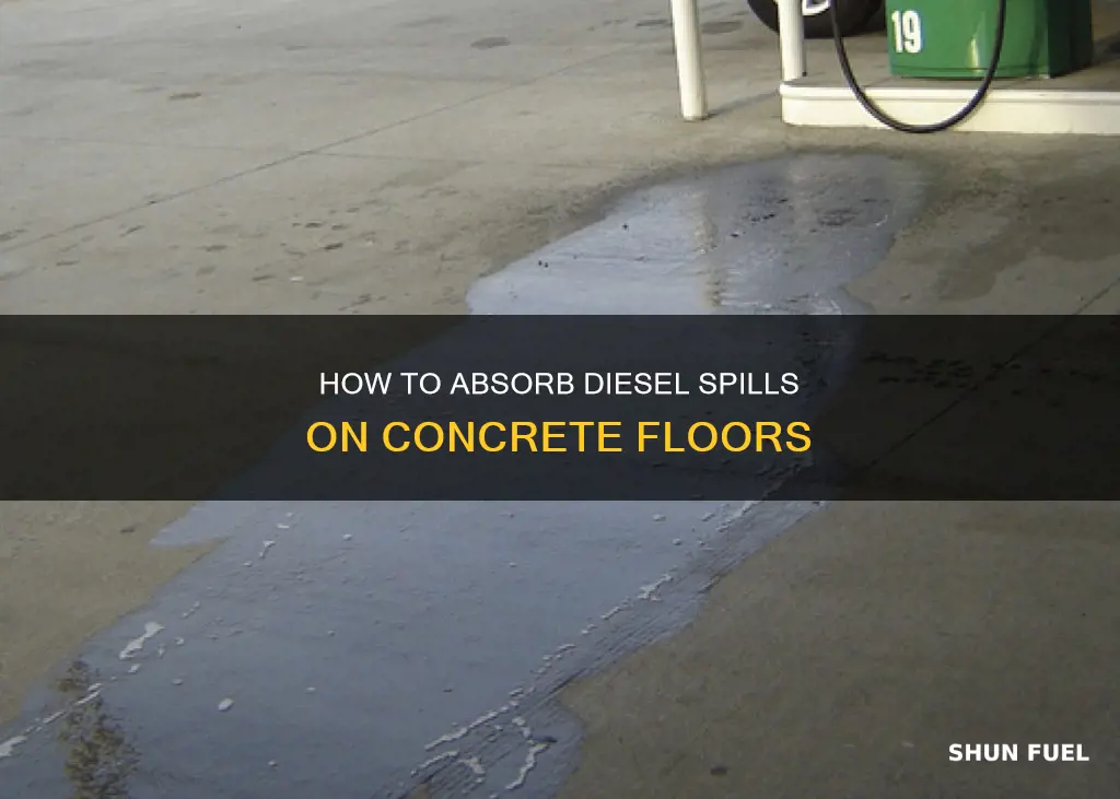 what soaks up diesel fuel from concrete floor