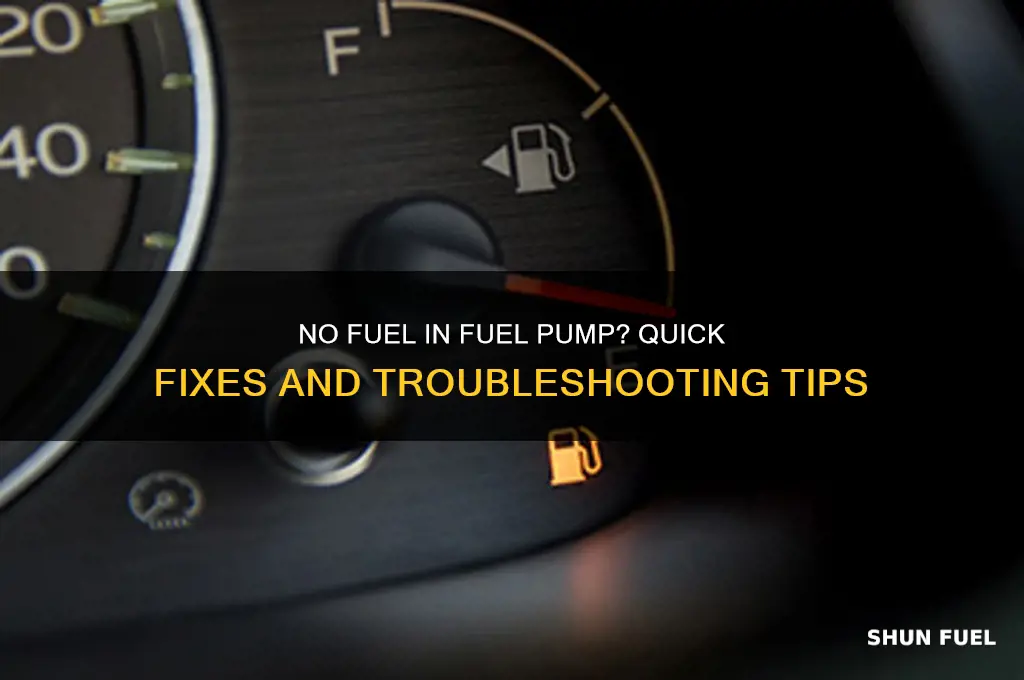 what to do no fuel in fuel pump