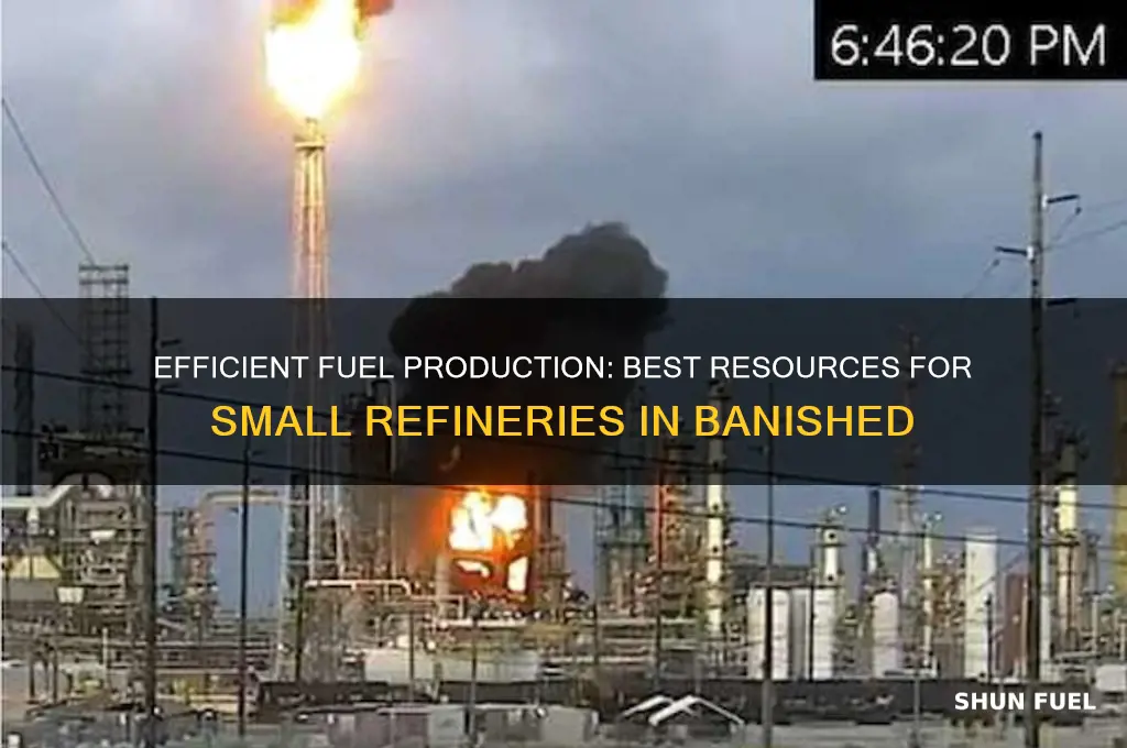 what to use in the small fuel refinery in banished