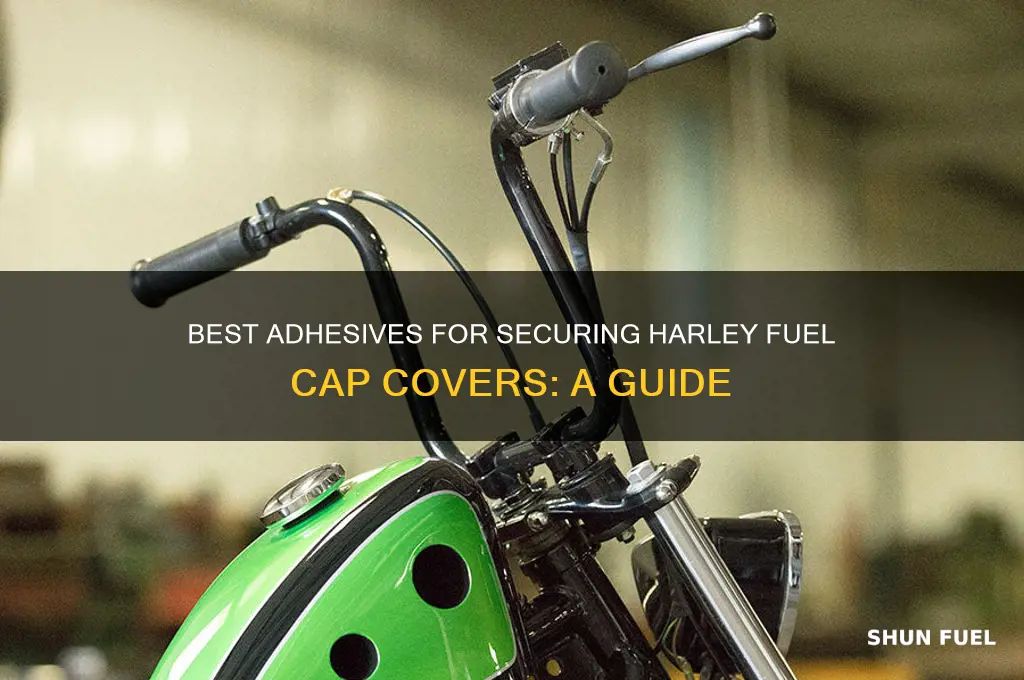 what to use to stick on harley fuel cap covers