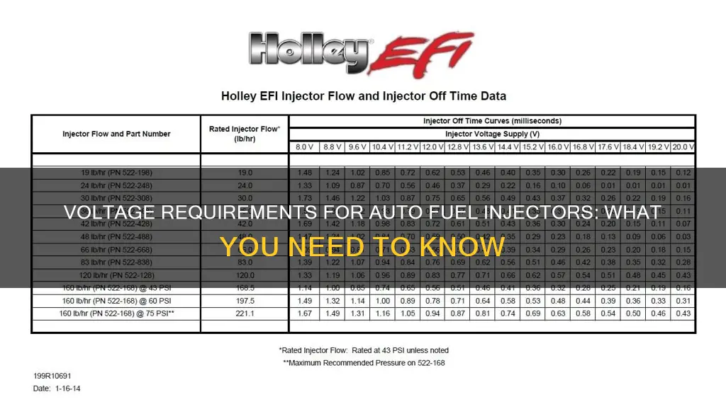 what voltage does auto fuel injectors require