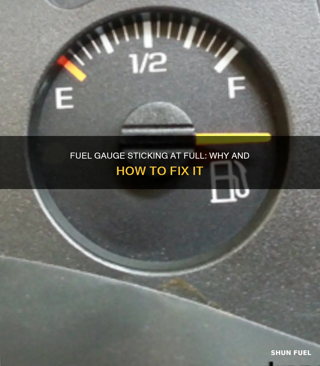 what would cause a car fuel gage to read full