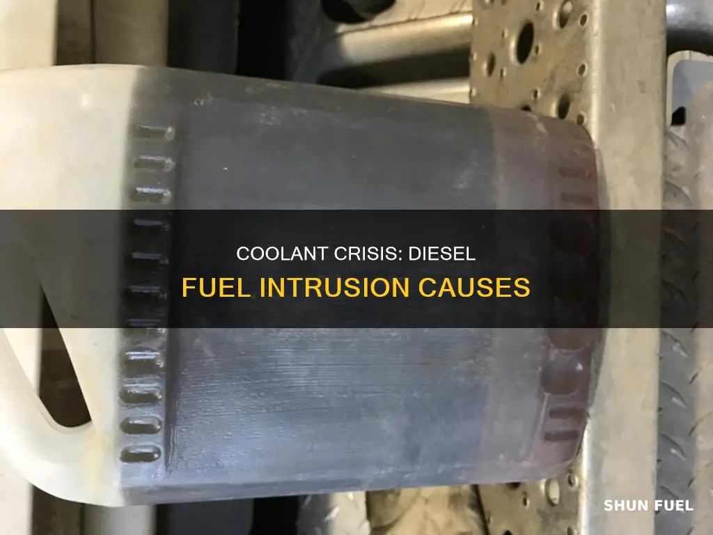 what would cause diesel fuel in coolant