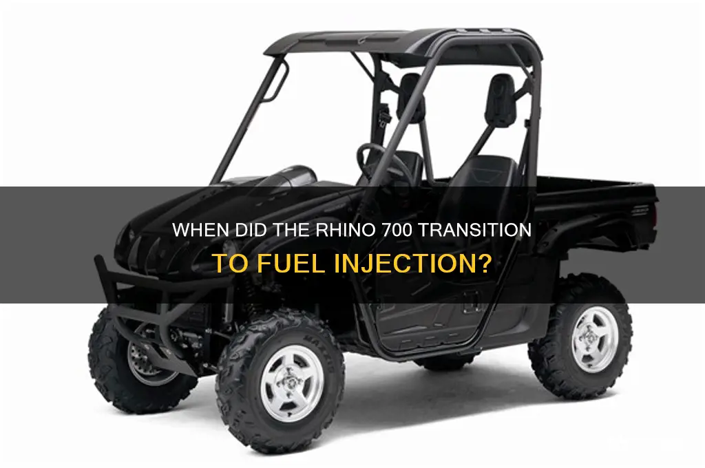 what year did rhino 700 start using fuel injection