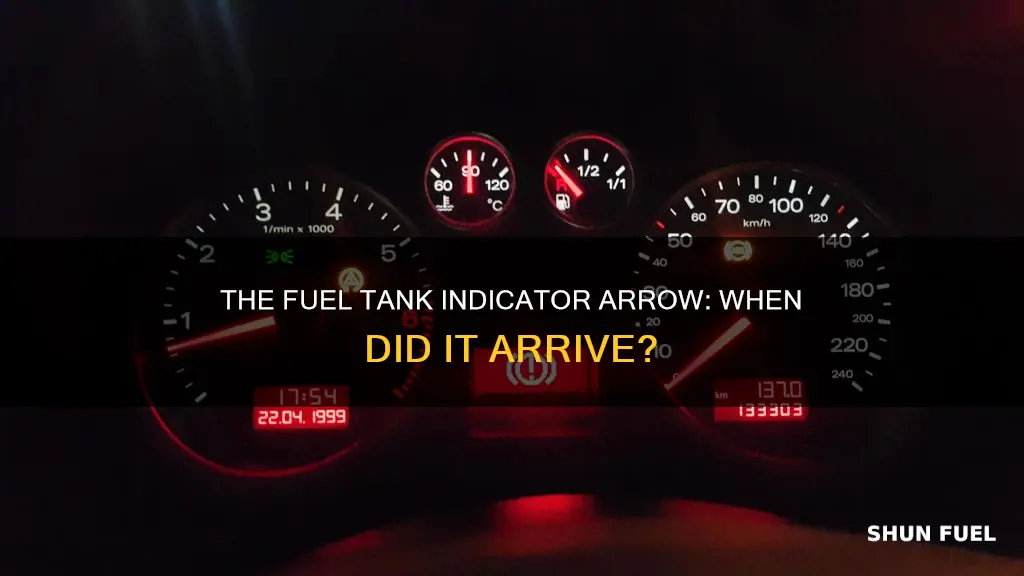 what year did the put the fuel tank indicator arrow
