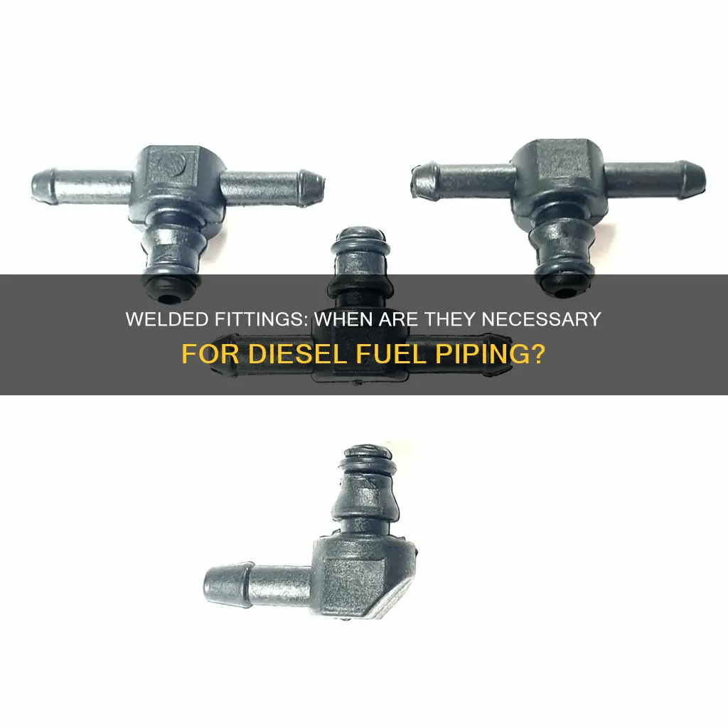 when are welded fitting required for diesel fuel piping