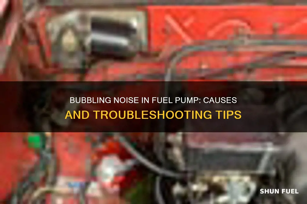 when can cause a bubbling sound in fuel pump