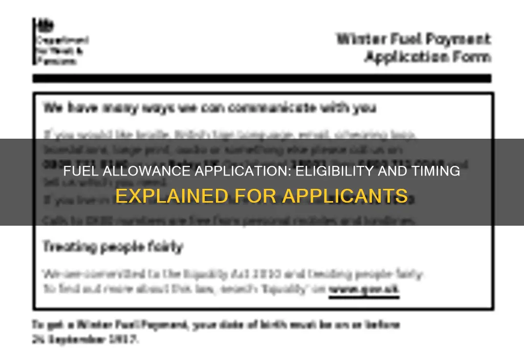 when can i apply for fuel allowance