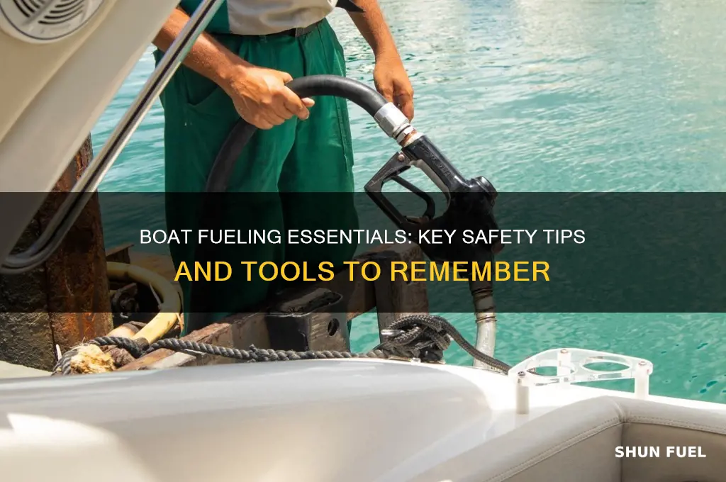 when fueling a boat what should you remember to use