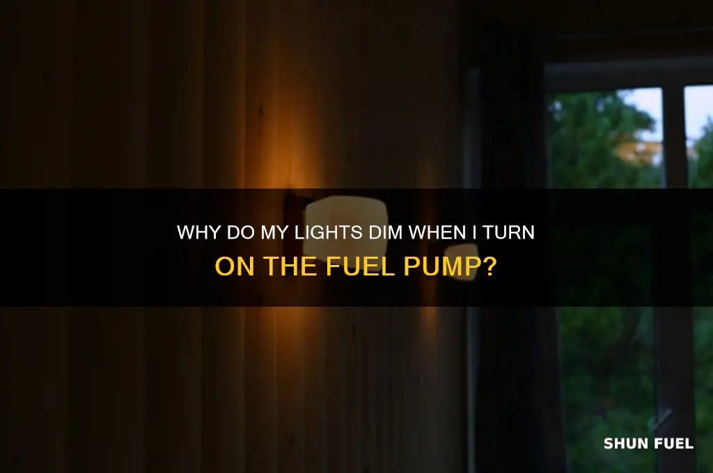 when i turn fuel pump on lights