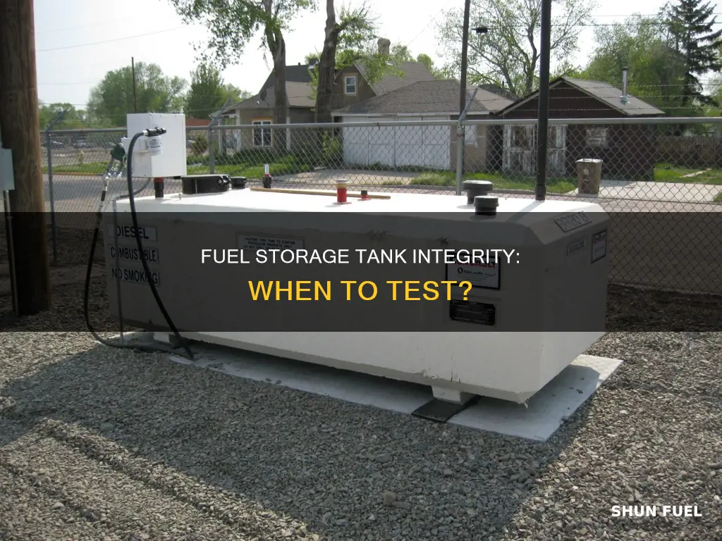 when require fuel storage tank integrity test garage