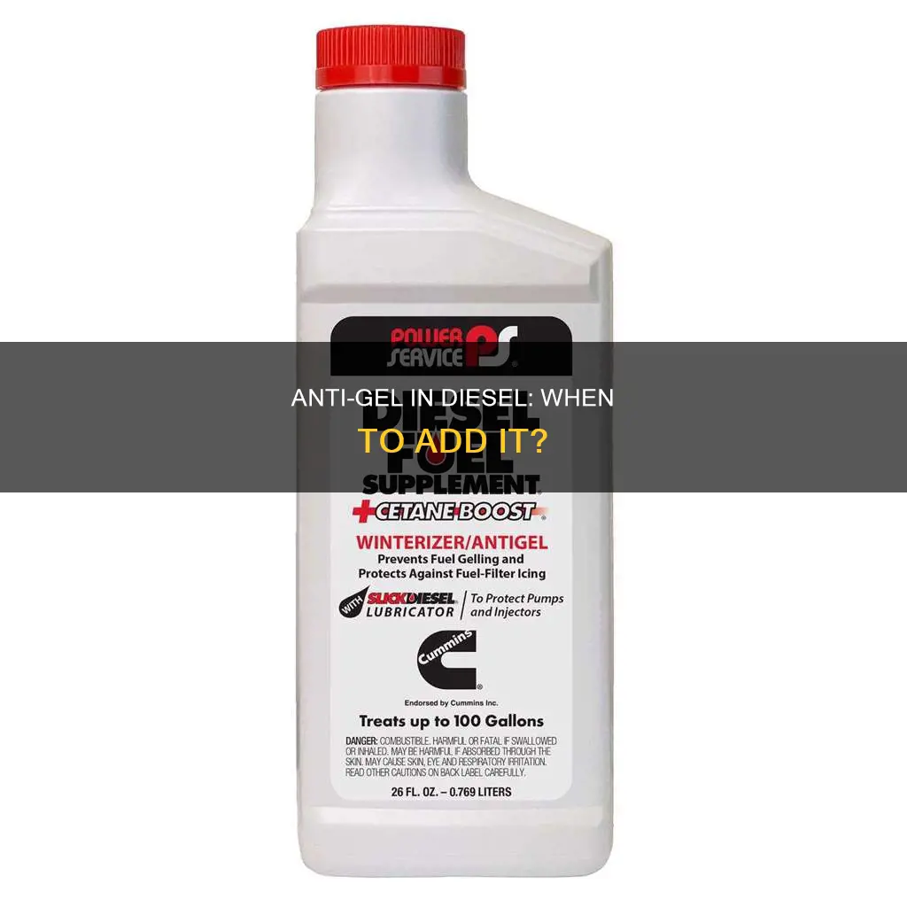 when should anti gel be added to diesel fuel