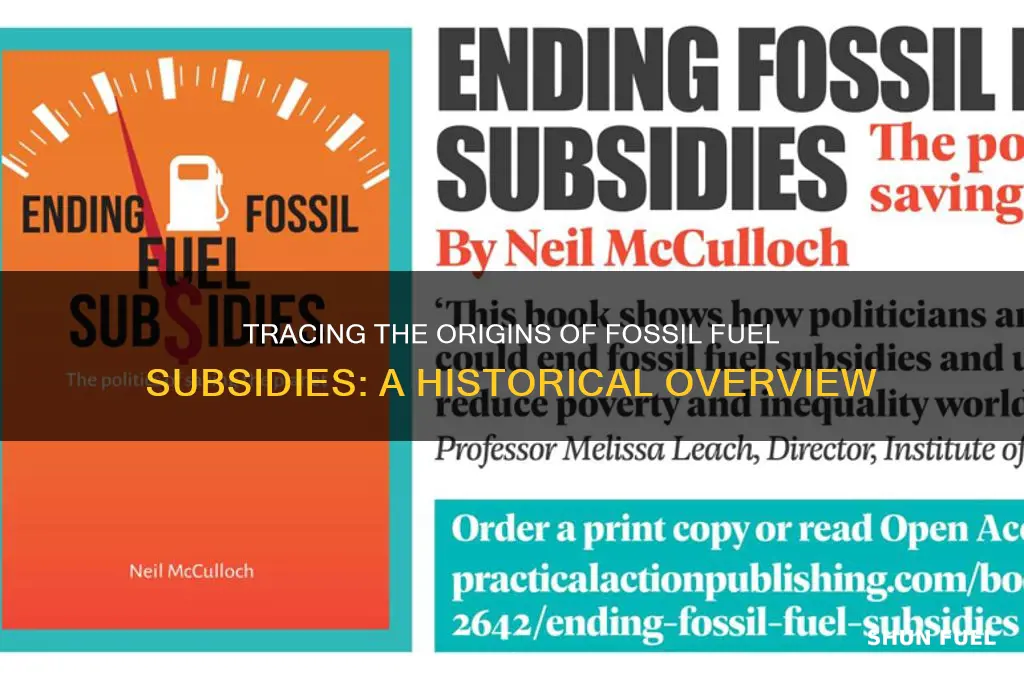 when were subsidies placed on fossil fuels