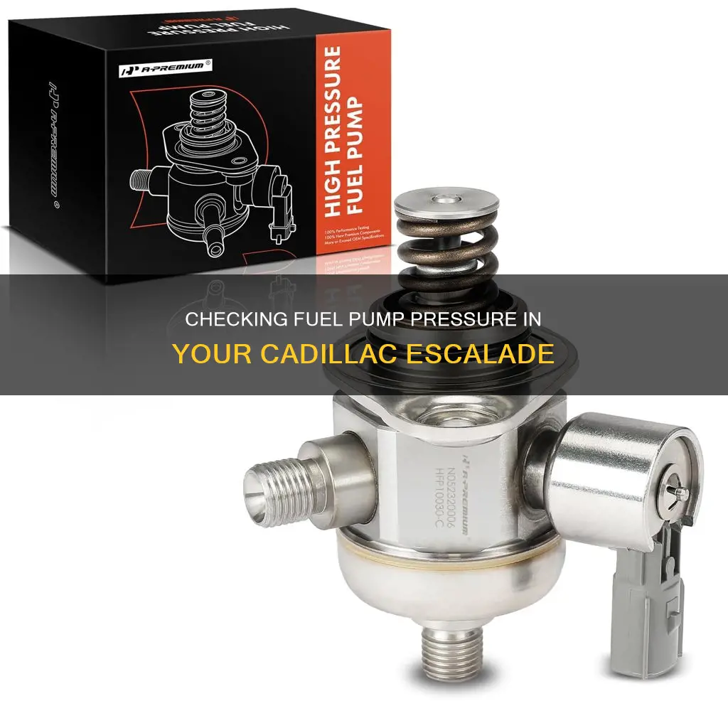 where can i check fuel pump pressure on cadillac escalade