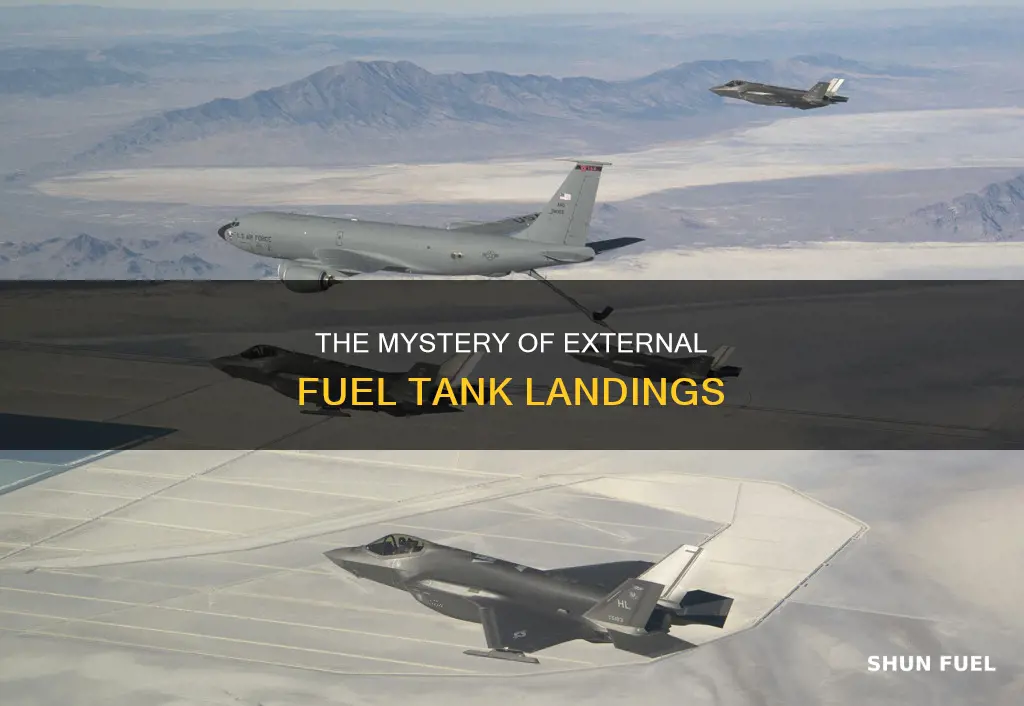 where do external fuel tank land