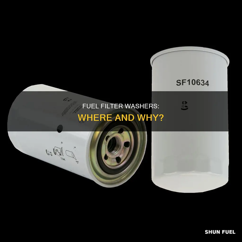 where do the washers go on a fuel filter