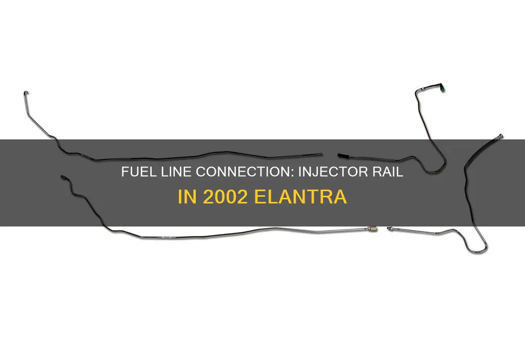 where does fuel line plug into injector rail 2002 elantra