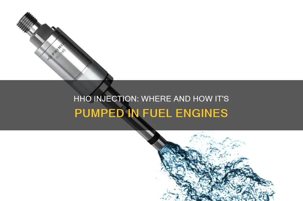 where does hho get pumped into a fuel injection engine