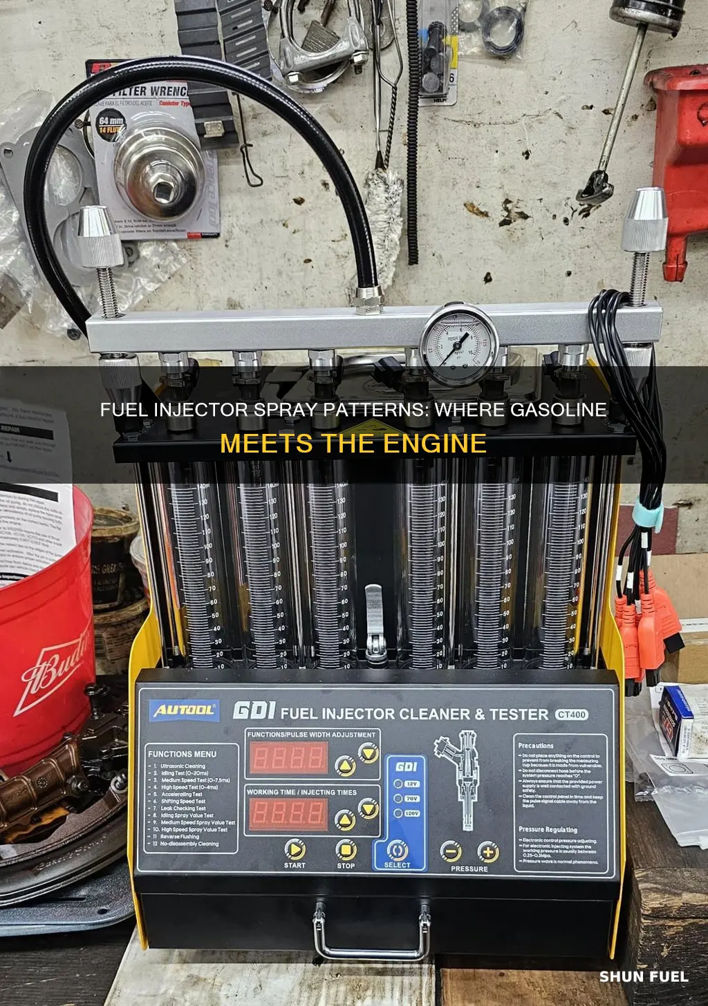 where does the fuel injector spray gasoline