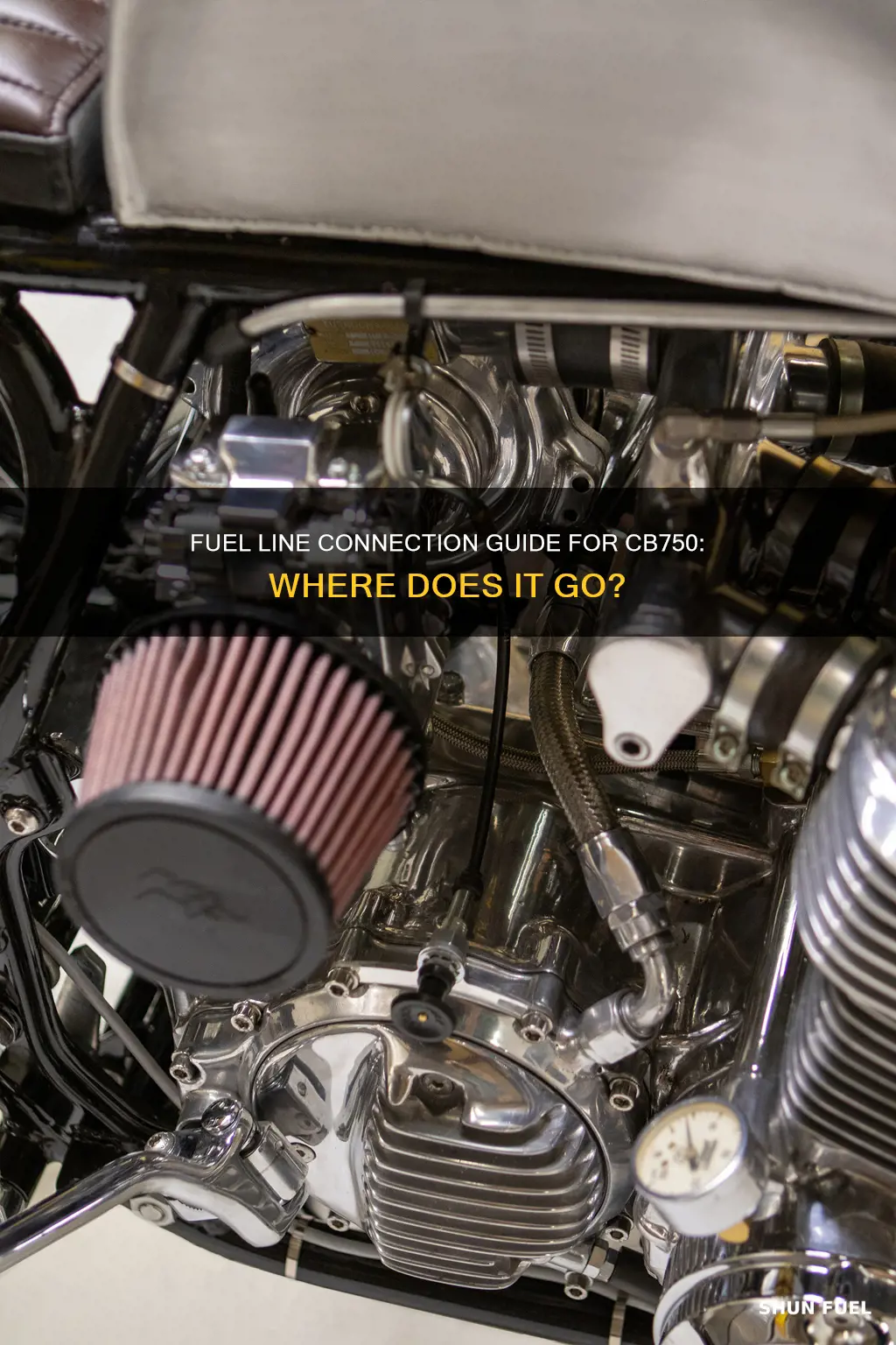where does the fuel line connect on a 80 cb750