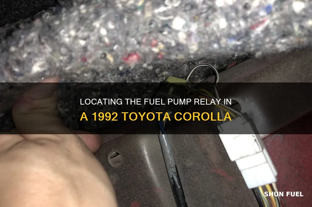 where ie the fuel pump reley on 1992 toyota corrolla