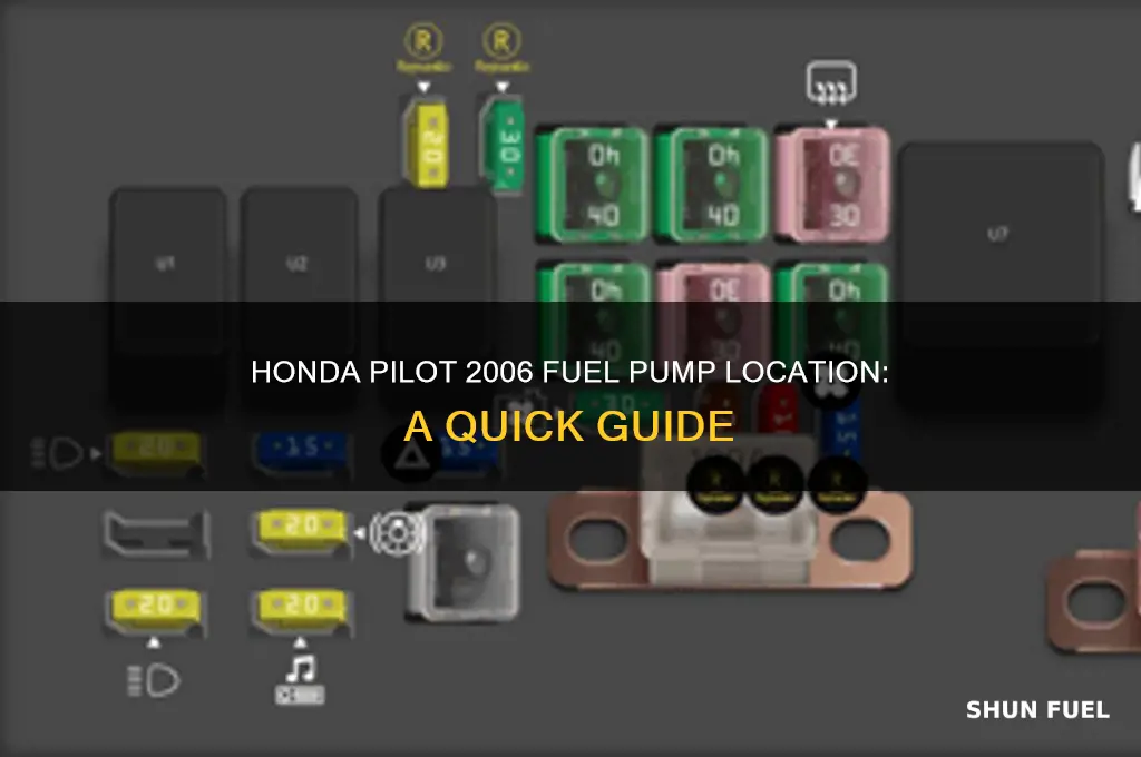 where is 2006 honda pilot fuel pump located