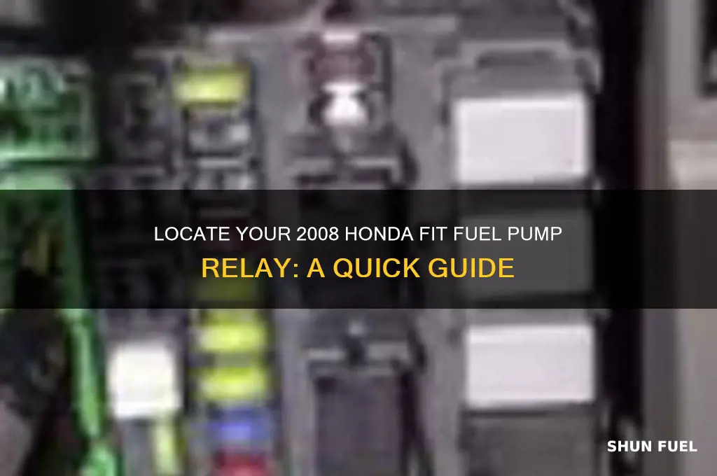 where is 2008 honda fit fuel pump relay