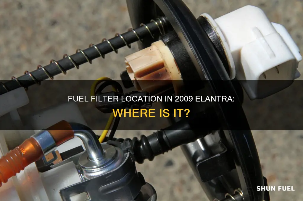 where is 2009 elantra fuel filter located