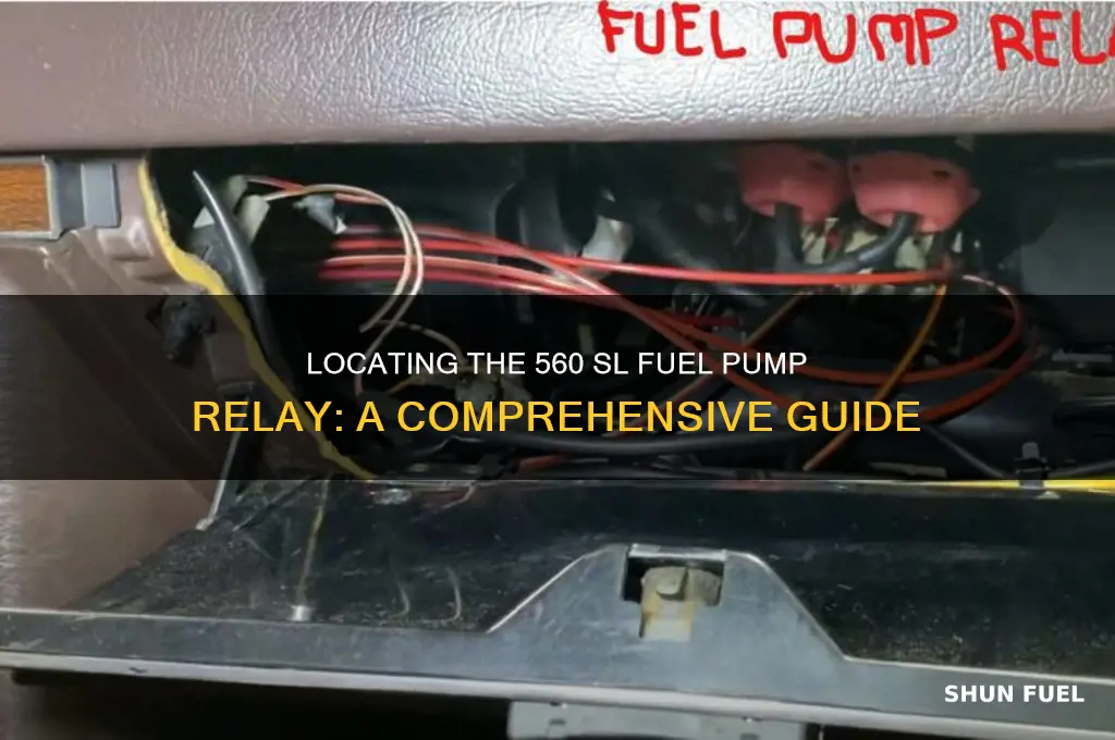 where is 560 sl fuel pump relay