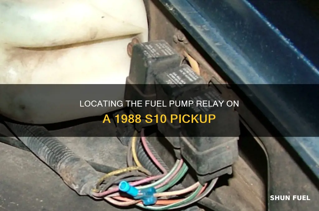 where is a fuel pump relay on a 88 s10