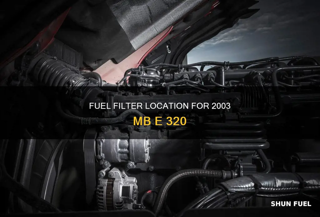 where is fuel filter for 2003 mb e 320