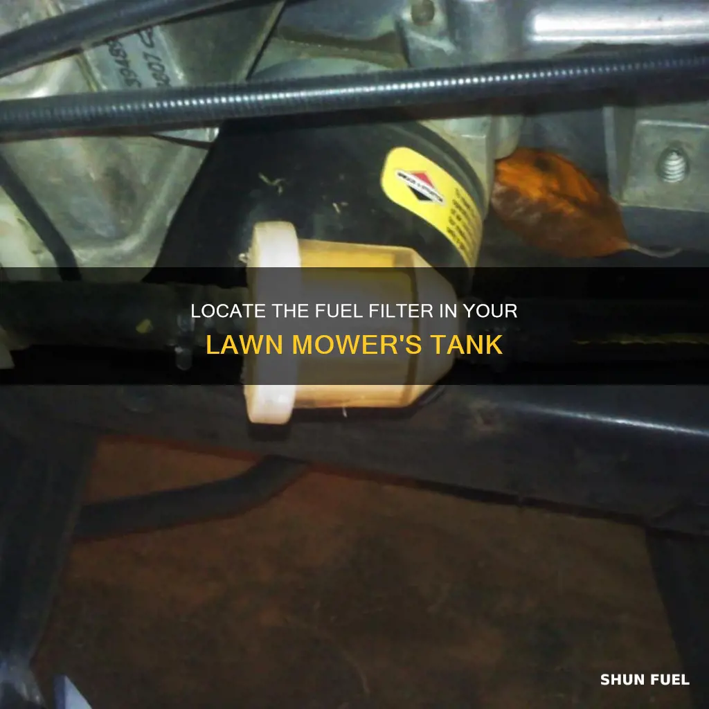 where is fuel filter in tank on lawn mower