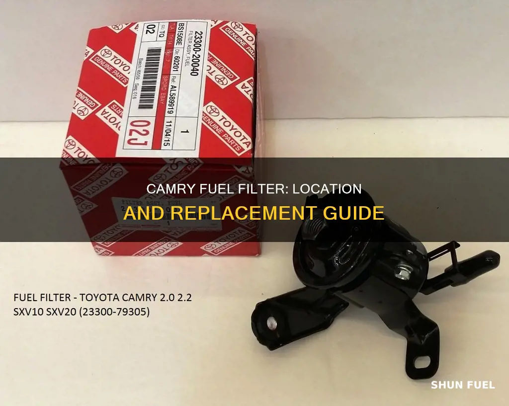 where is fuel filter located on 01 camry