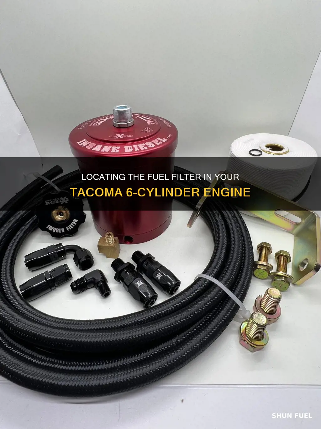 where is fuel filter on 09 tacoma 6 cylinder