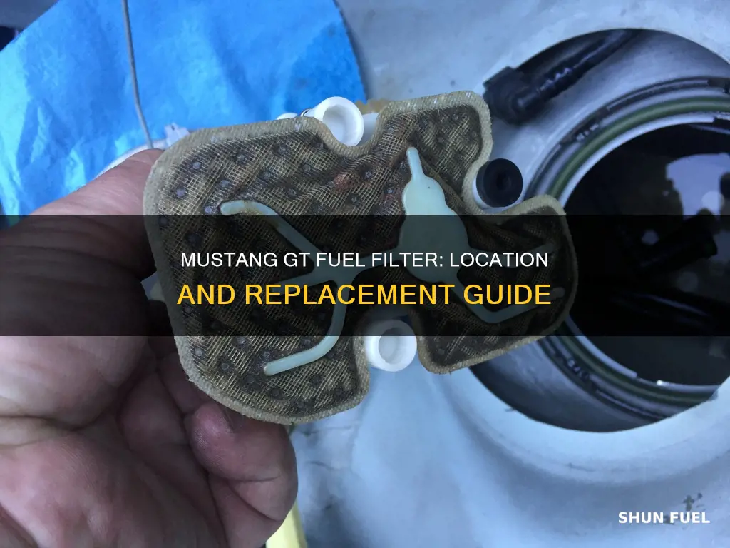 where is fuel filter on 2001 mustang gt