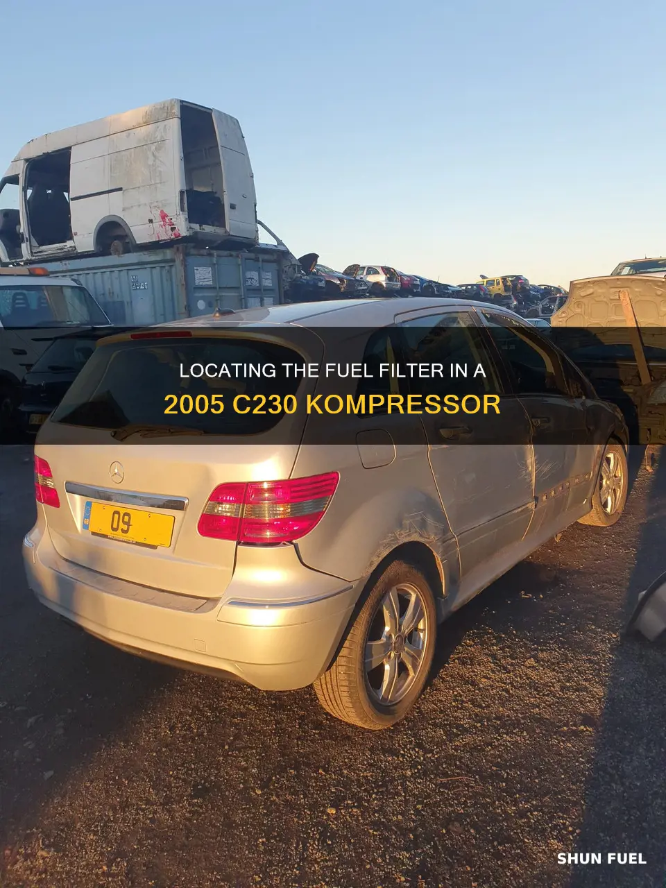 where is fuel filter on a 2005 c230 kompressor
